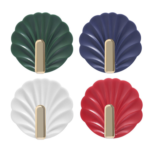 Shell hooks strongly stick to door coats and hats, traceless hooks, wall bathroom plastic light luxury sticky hooks
