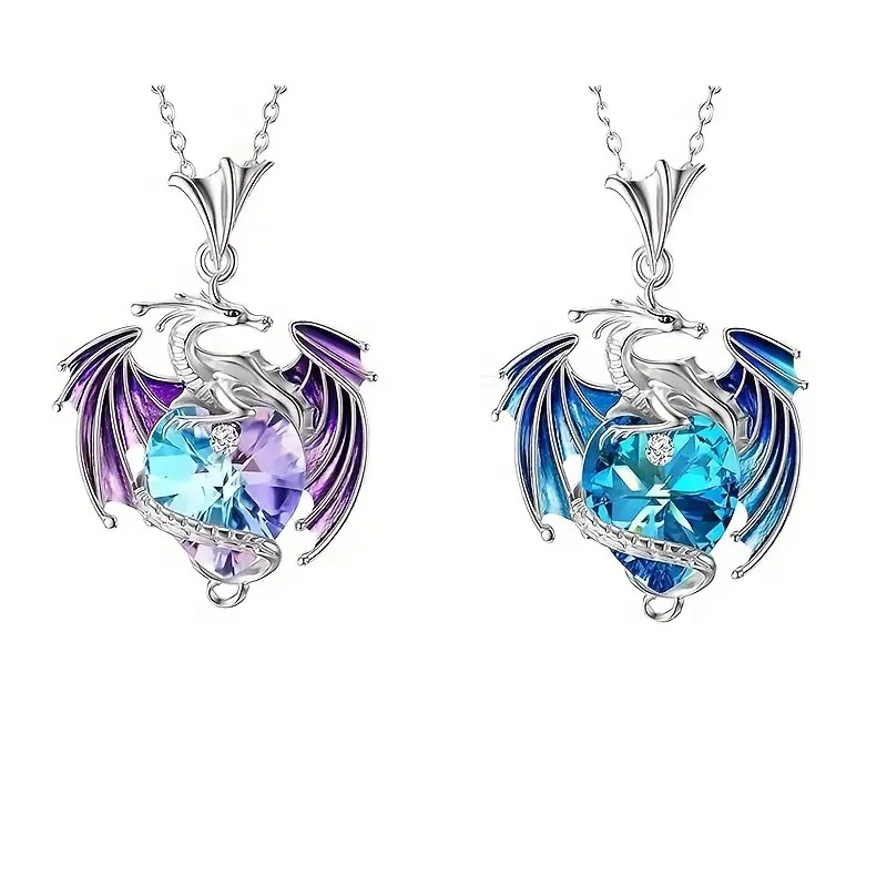Holiday Occasion Alloy Material Casual Cartoon Style Heart Shape Dragon Alloy Plating Women's Pendant Necklace