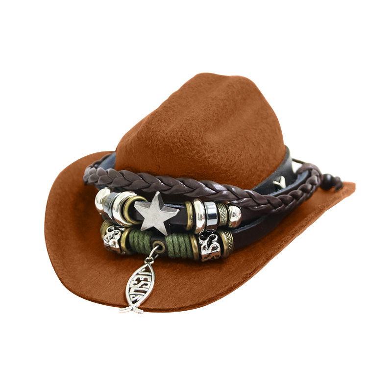 Weilai coche Nomi sombrero robot Denim hecho a mano DIY coche decoración interior es6 es8 cabeza Western Denim