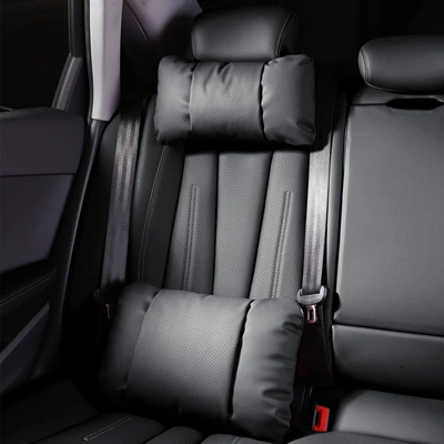 Waist support – modified lumbar support, same style - 1-headrest-and-1-lumbar-support-premium-black-nappa-leather-for-comfort-and-stress-relief