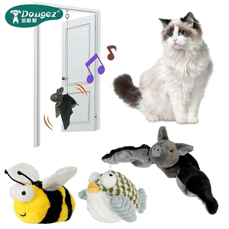 Трансграничный новый электрический самопривет кошачий игрушка кошачий кошачий дрожащий птичий симулятор качели звук игрушка плюшевая летучая крыса