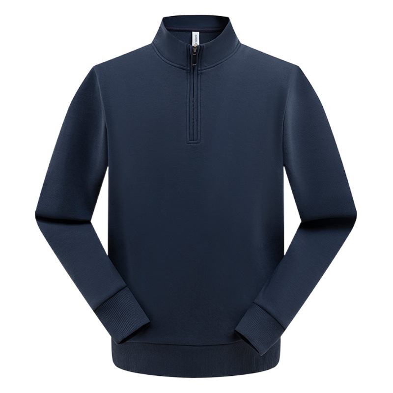 Media cremallera de gama alta ropa de trabajo de manga larga ropa de trabajo de negocios marca de moda ocio deportes cuello cremallera suéter logotipo personalizado