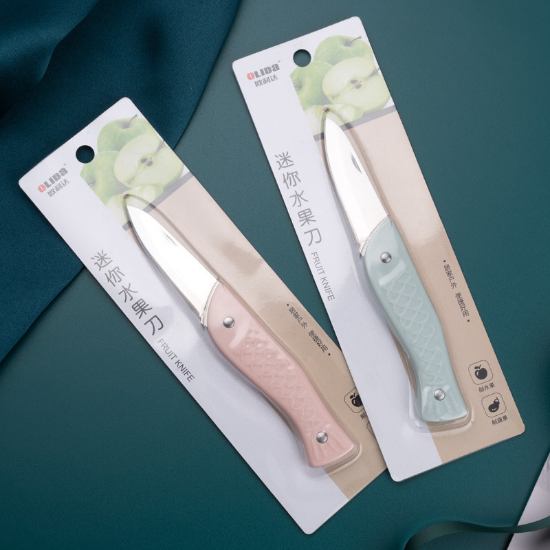 Cuchillo de frutas de acero inoxidable cuchillo de frutas cuchillo plegable portátil dormitorio para estudiantes cuchillo de corte de frutas cuchillo de cocina