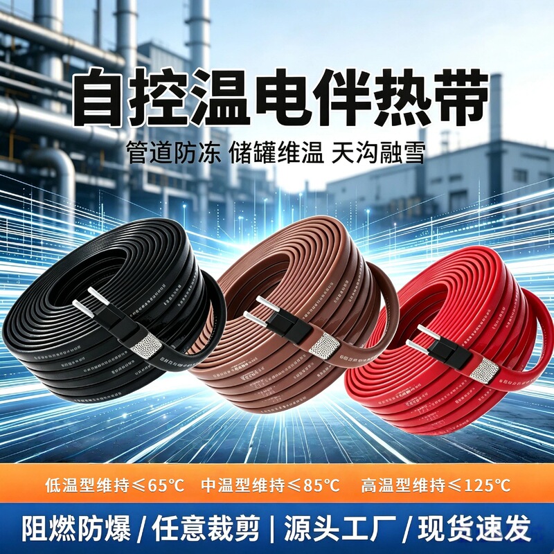 Pipeline antifreeze heating belt low temperature medium temperature electric heating belt industrial flame retardant explosion-proof anti-corrosion self-limiting temperature heating cable Pipeline antifreeze heating belt low temperature medium temperature electric heating belt industrial flame retardant explosion-proof anti-corrosion self-limiting temperature heating cable