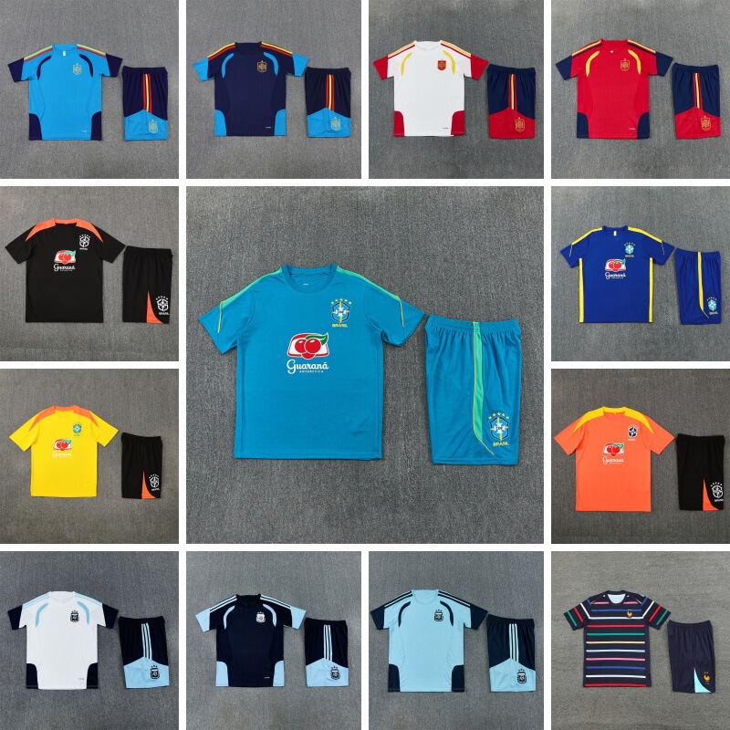 2627 Brazil France Mexico Japan Spain Argentina Germany Italy Short-Sleeved Football Training Uniforms