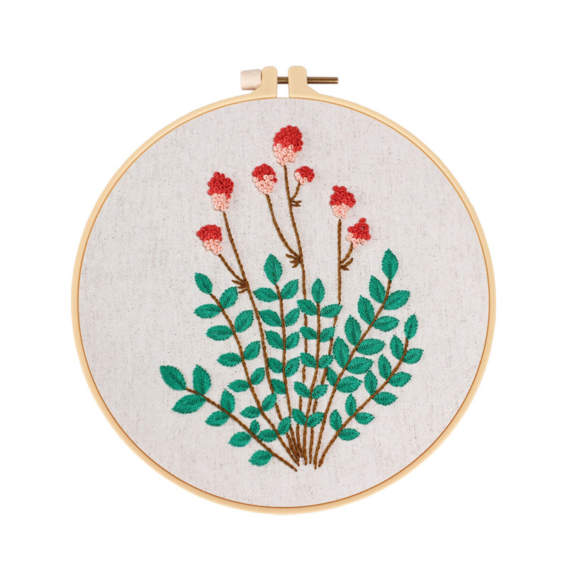 DIY bordado hecho a mano paquete de material de la flor de la cesta de la flor Europea fábrica de bordado de tela para transfronteriza Chino e Inglés