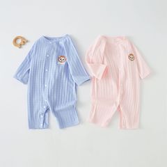 嬰兒連體衣夏裝新生兒衣服夏季薄款寶寶空調家居服春夏裝長袖哈衣