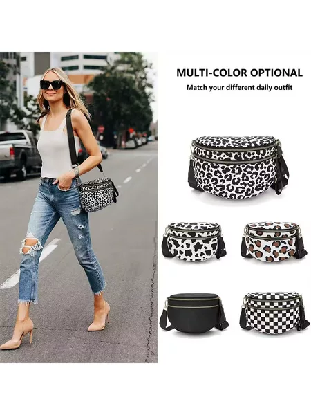 Women's New Shoulder Bag Fashion Trendy Versatile Large Capacity Crossbody Bag Oxford Plaid Lightweight Sports Shell Bag