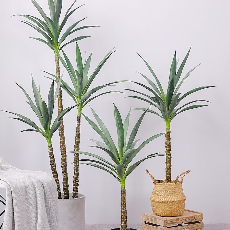 Planta verde artificial de la ventana de la sala de estar tienda de ropa de mujer Planta artificial gran decoración de Bonsai maceta artificial Nórdica