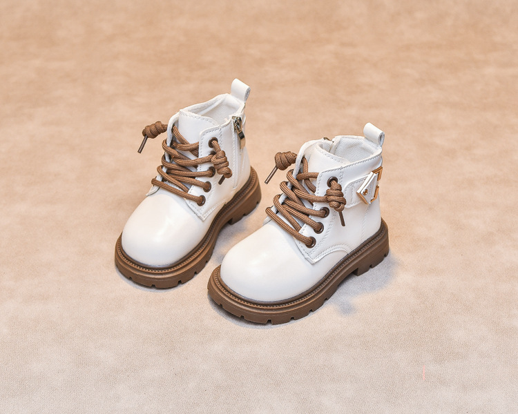 Scarpe da bambino Martin 2024 autunno e inverno nuove corte in stile britannico per ragazzi stivali singoli in pelle_voghion.com