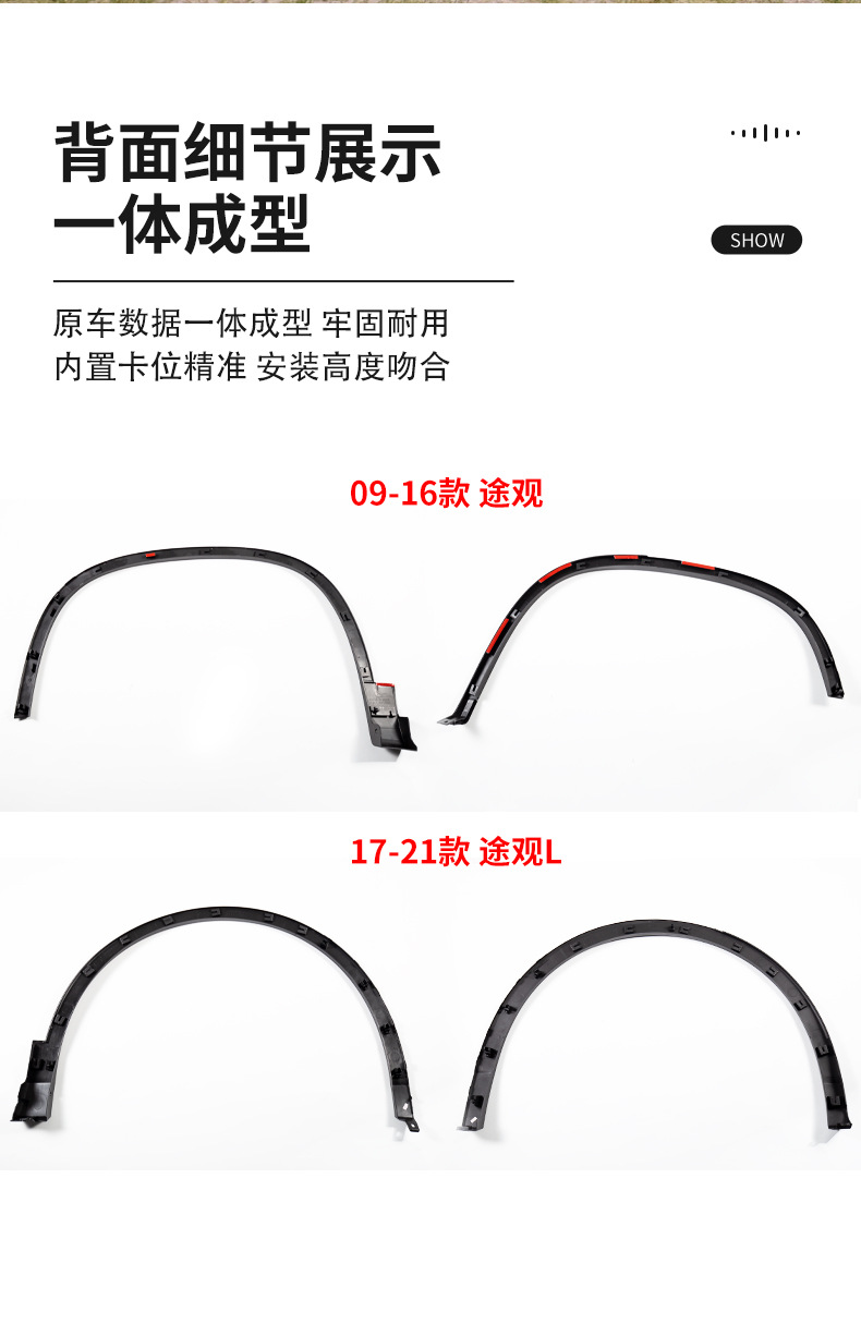 Suitable for 0916 Volkswagen Tiguan 1721 Tiguan L door wheel eyebrow wheel trim strip fender anti-scratch board