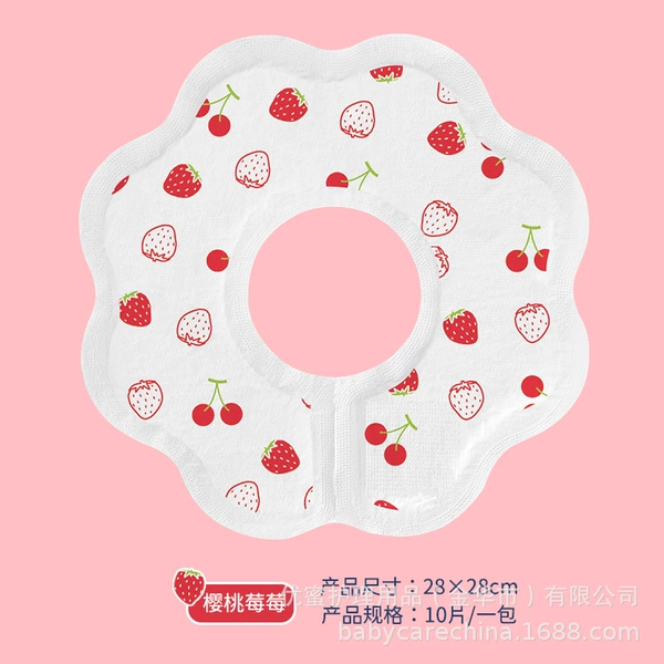 Eating bib, strawberry, pack, 10 pieces