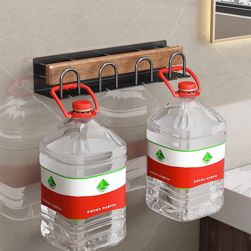 Solid wood toothbrush rack wall-mounted cup holder mouthwash cup holder multifunctional bathroom punch-free toothbrush holder