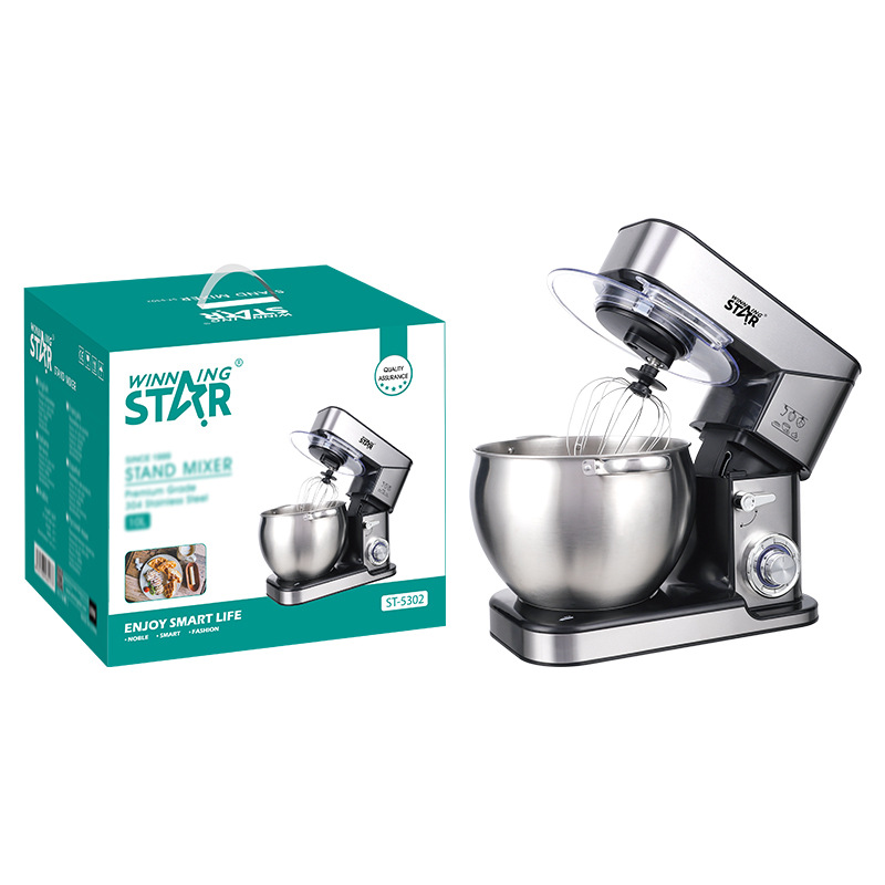 Winningstar transfronteriza estándar británico estándar europeo escritorio 10l mezclador de masa de acero inoxidable batidor de huevo eléctrico chef máquina