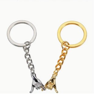 2PCs Cross Border Hot Couple Key Chain Hook Pendant BFF Best Friends keychain