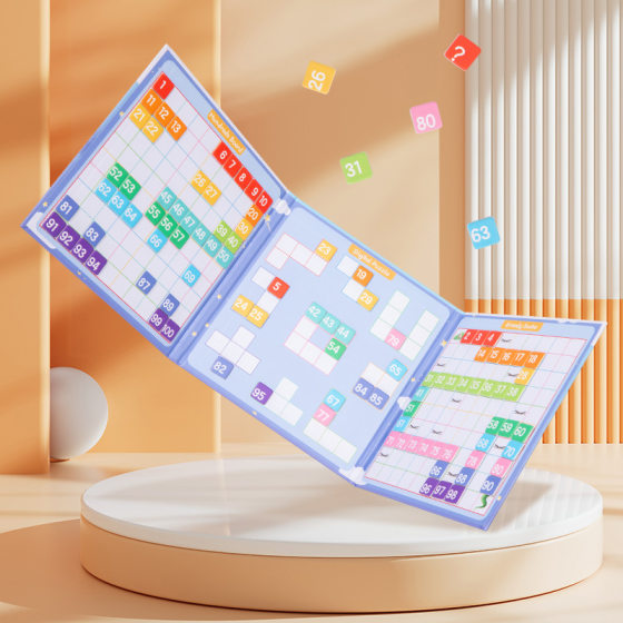 Hundreds of board Montessori teaching aids children's magnetic 1 to 100 digital board hundreds of table figure early education enlightenment intelligence toys