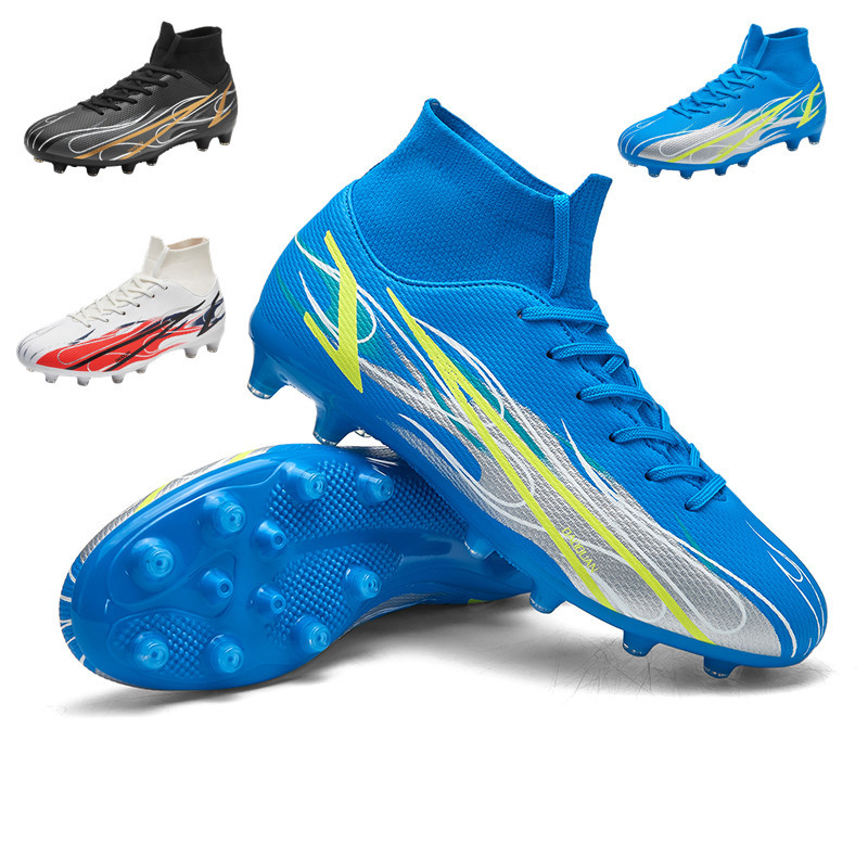 Scarpe da calcio alte transfrontaliere 46 di grandi dimensioni 47 AG unghie lunghe tf unghie rotte set di calzini da uomo e da donna_voghion.com