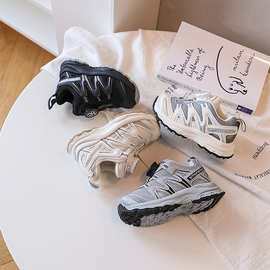 儿童网面透气运动鞋春秋新款男童户外轻便跑步鞋女小童宝宝老爹鞋