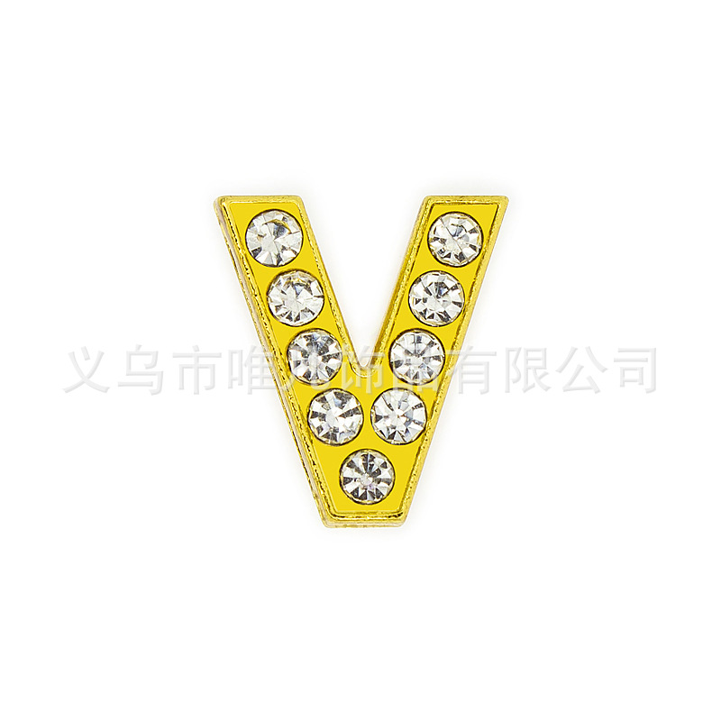 Gold diamond letter-v