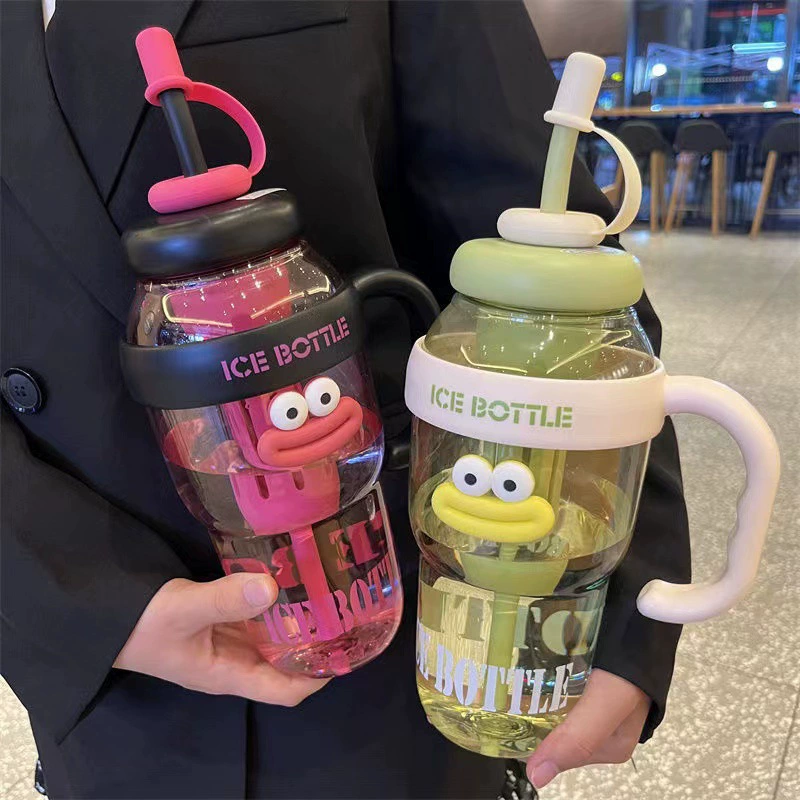 High quality plastic capacious tea cup, handheld sports bottle, creative space glass
