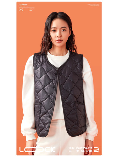 Winter and Autumn Inflatable Fleece Quilted Light Warm Wool Vests for Men and Women, Unisex Windproof and Waterproof Outerwear, Warm and Comfortable Casual and Versatile