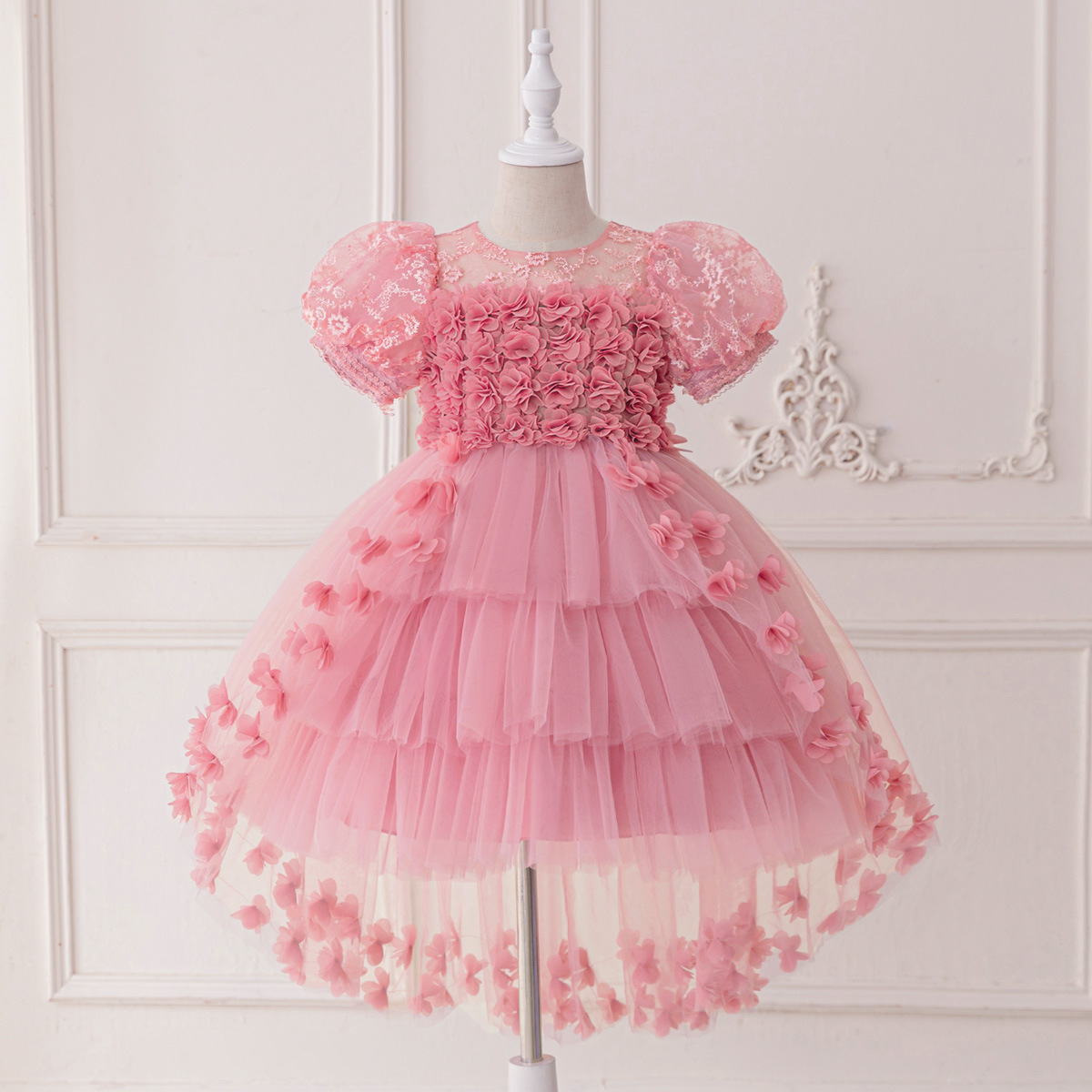 Vestidos para niños, vestidos de princesa, banquetes de cumpleaños, vestidos de cola, vestidos de fiesta para niñas de flores, vestidos de lavado de cumpleaños para bebés