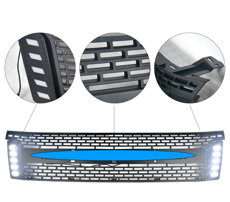 Suitable for 12-14 Ford FORD ranger net modification front face T6 pickup truck with light net grille