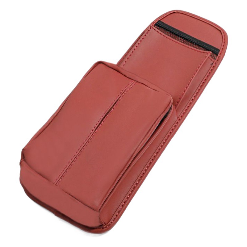 Asiento de coche bolsa de almacenamiento lateral colgando bolsa de cuero ins multifuncional caja de pañuelos de coche caja de almacenamiento de coche