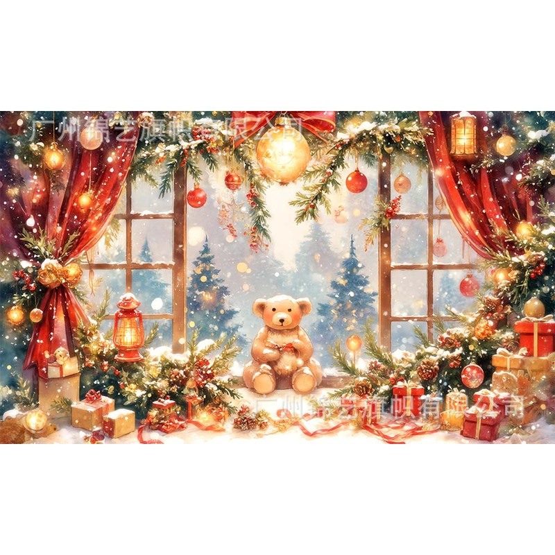 新しいクリスマス背景布アマゾンクリスマスツリーホリデーバナー装飾パーティーシーンレイアウト|undefined