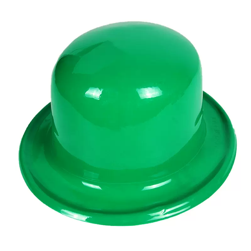 跨境圣帕特里克节绿色圆帽爱尔兰节派对狂欢装扮帽子节日吸塑圆帽