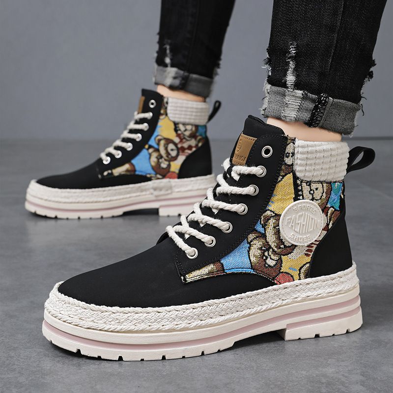 Zapatos de hombre invierno 2024 nuevas botas Martin, zapatos de skate de alta altura para hombres, zapatos deportivos casuales para hombres, zapatos de moda para hombres