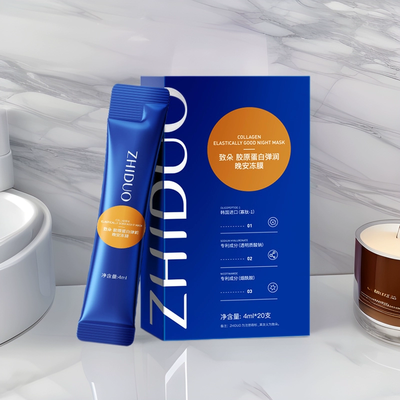 Оптовая продажа: Ночная увлажняющая маска-патч Zhiduo Collagen Elastic Moisturizing Good Night Freeze Mask, не требующая смывания, для глубокого увлажнения и восстановления кожи во время сна.