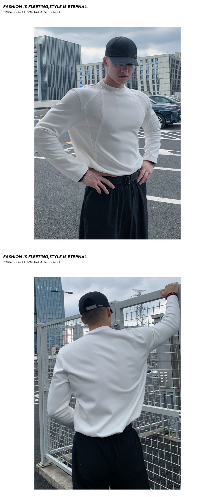 Heavyweight Cotton Long Sleeve T-shirt For Men Oversized Ribbed_voghion.com