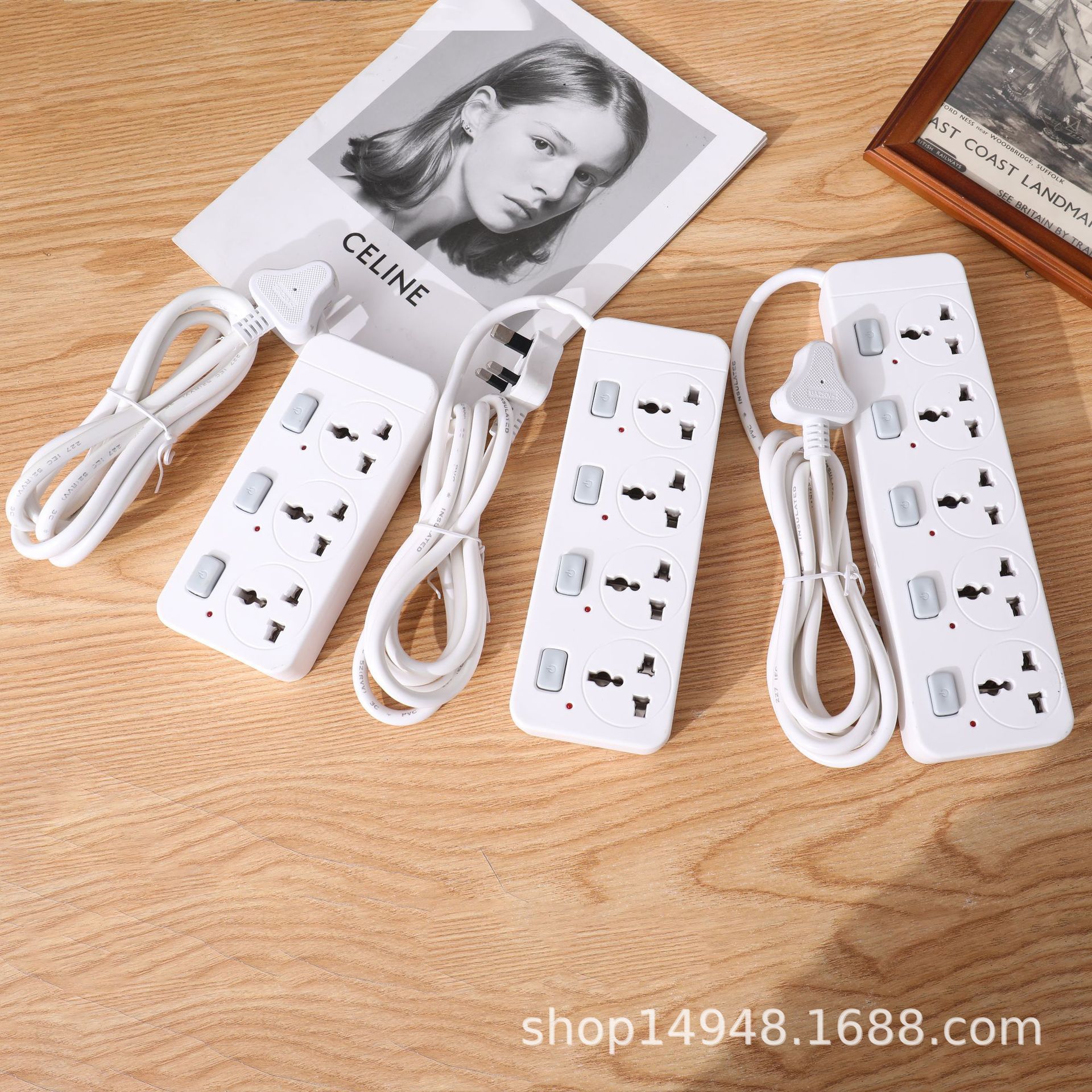 PR - 3 # PR - 4 # PR - 5 # placa blanca pura multi-interruptor tarjeta de succión 3 metros de embalaje de comercio exterior