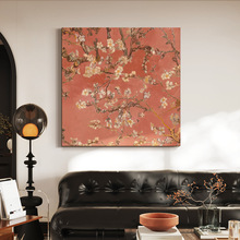 中古风抽象梅花装饰画新中式复古客厅沙发背景墙挂画入户玄关挂画