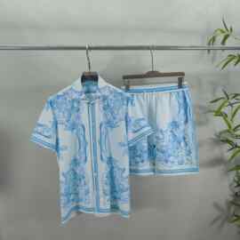 时尚欧货 VE短袖衬衫+短裤内里网套装 3D满印图案男女同款沙滩裤