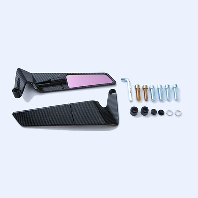 Mirror Accessories, Motorcycle rearview mirror - fixed-wing-rearview-mirror-carbon-fiber-small-purple-mirror