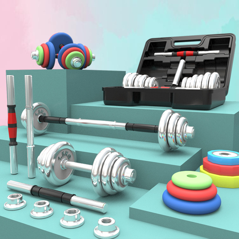 Mancuerna peso ajustable galvanoplastia hierro puro hombres y mujeres equipo de fitness traje casa desmontaje combinación Barbell