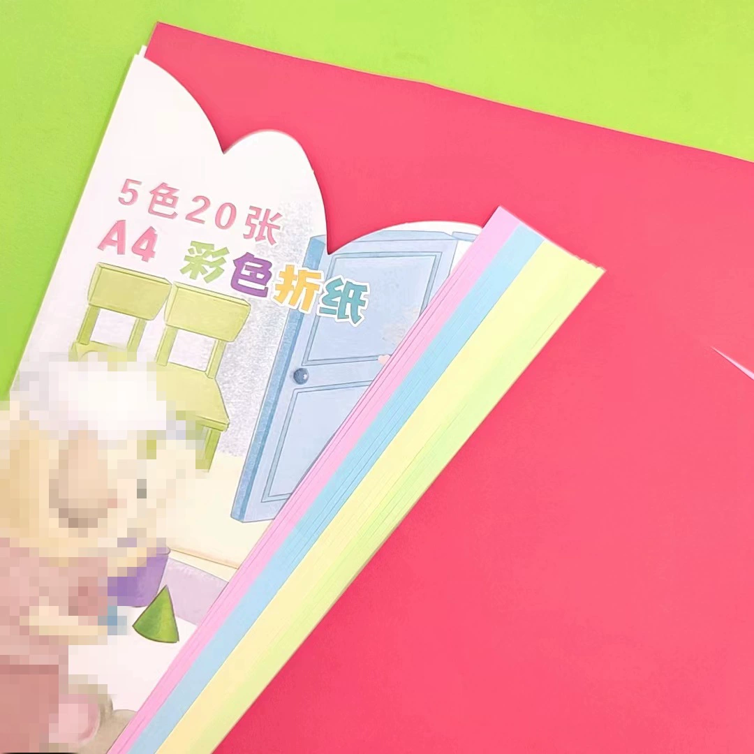 Origami, material for elementary school students, rectangular stationery for kindergarten, handmade, A4, 5 colors