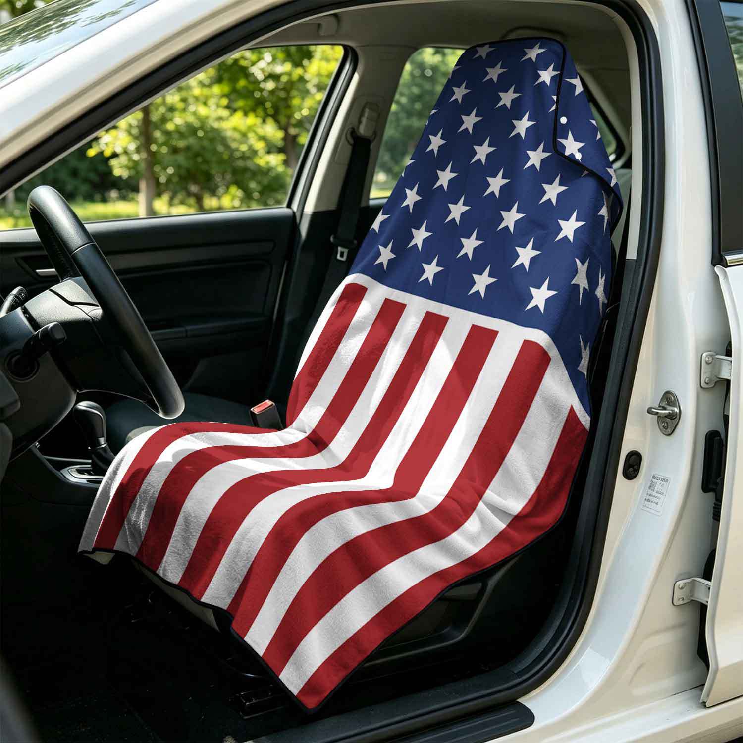 Printed bath towel and car seat cover 2-in-1, ultra-fine fiber outdoor beach and car dual-use universal seat cushion
