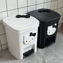 凯蒂猫垃圾桶卡通可爱高颜值家用客厅卧室脚踏式带盖大容量卫生间