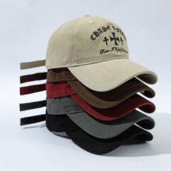野球帽 レディース クロス刺繍 サンシェード ディープトップ ラージヘッド ソフトトップ 小顔 多用途 ピークキャップ メンズ 春夏