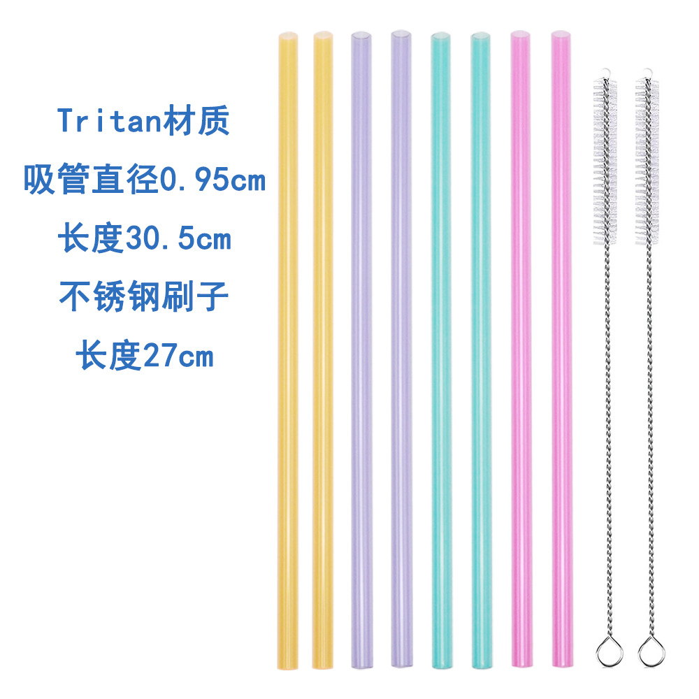 Pajitas de Tritán de Colores para Uso Transfronterizo, Pajitas Reutilizables Stanley de 40 oz, Juego de Pajitas para Vasos de Auto con Cepillo