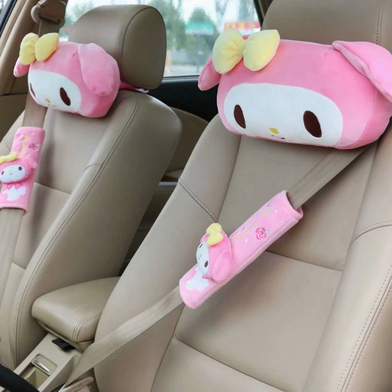 Cartoon cute neck pillow for car, universal seat belt, protective case, straps, with neck protection