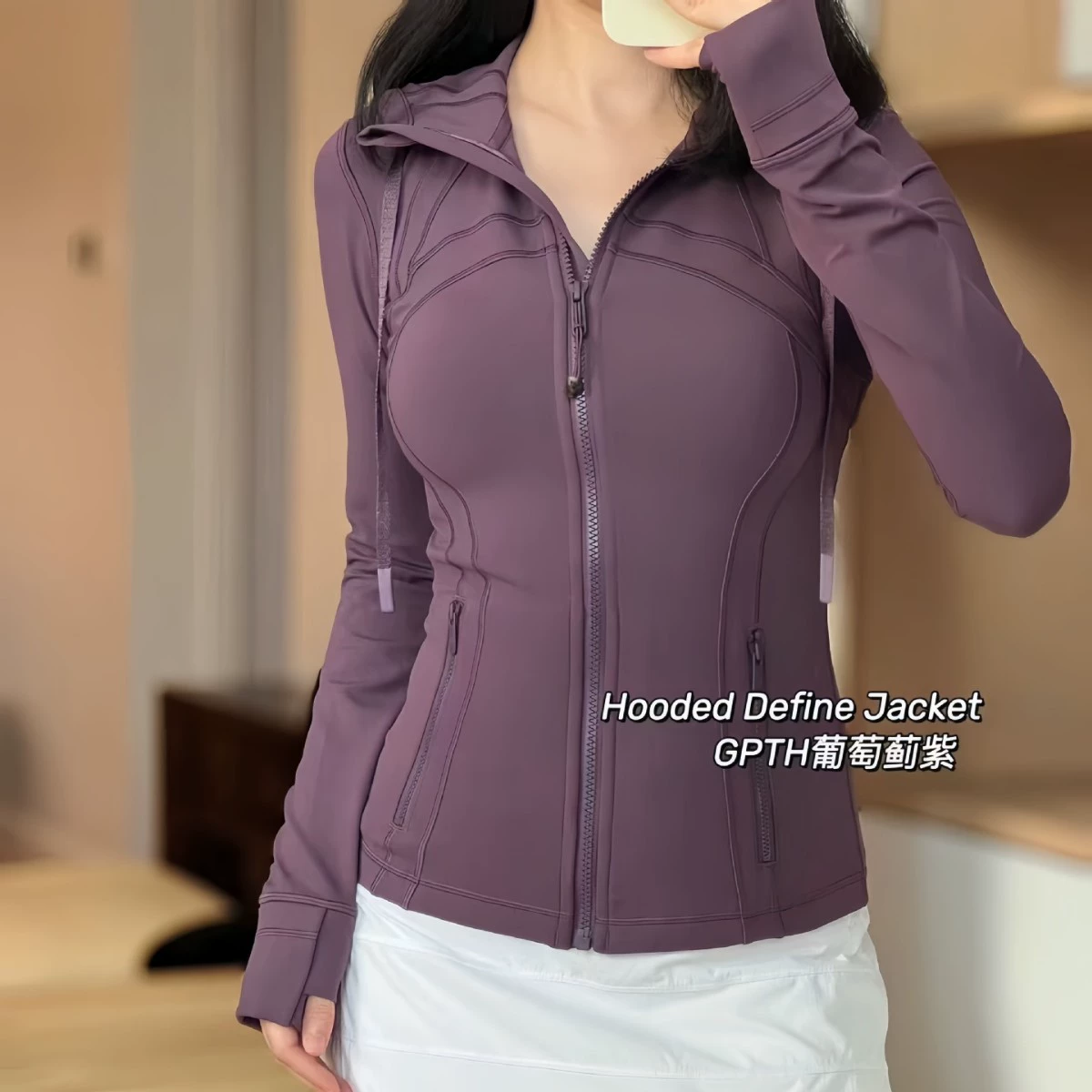 Новая женская одежда для йоги с двойной капюшонной линией в том же стиле для весны и лета. Верхняя куртка Defin идеально подходит для фитнеса, спорта и бега.