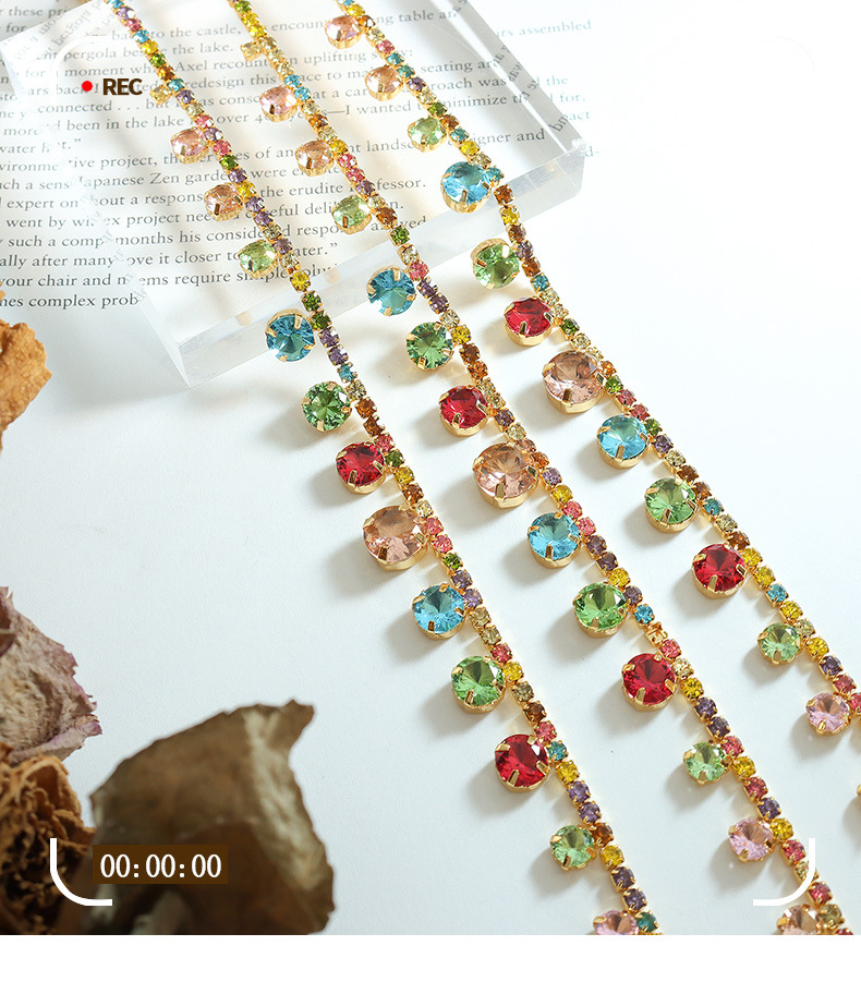 Elegant Round Copper Plating Inlay Rhinestones Necklace 1 Piece