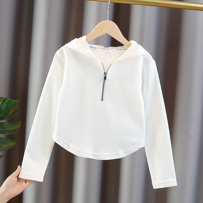 Girls' hoodie, spring/autumn/winter 2026 new style, fashionable hooded base layer, children's long-sleeved casual top.