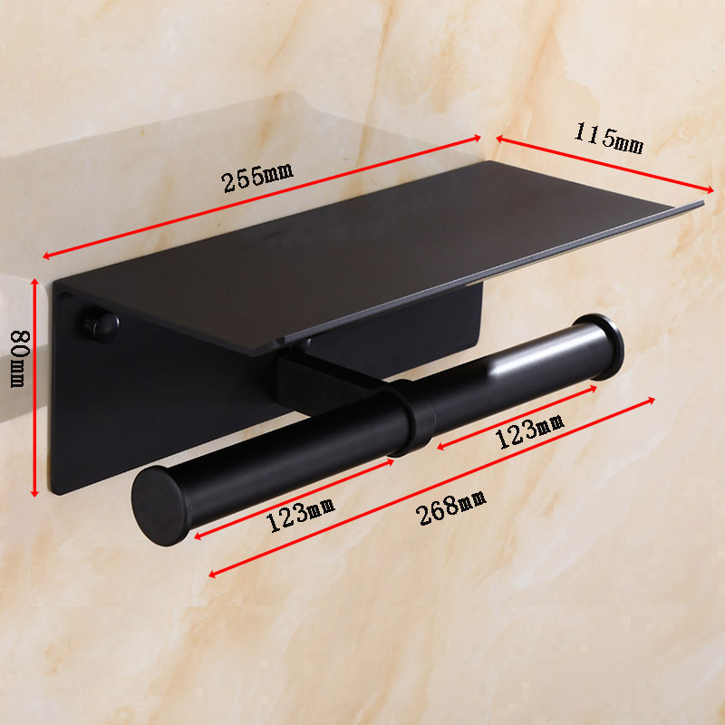 Espacio directo de fábrica de aluminio de doble rollo de teléfono móvil titular de tejido alargado titular de papel higiénico