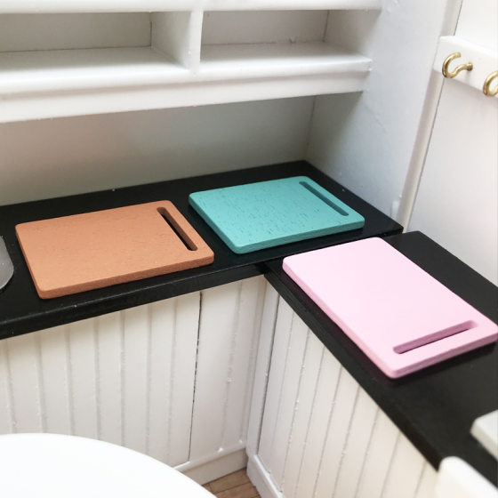 1;12 doll house dollhouse mini model food play kitchen scene accessories small chopping board chopping board kitchen knife