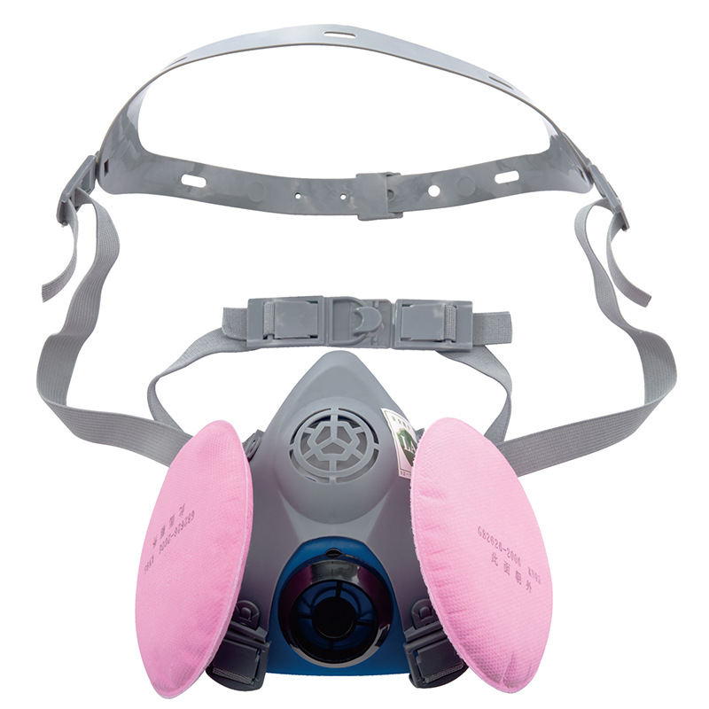 V6防颗粒物防尘半面罩KN95级别双滤盒食品级硅胶佩戴舒适8002S